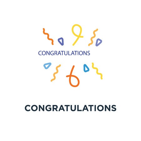 450x450 Congratulations Banner With Confetti Icon Fun Style Concept