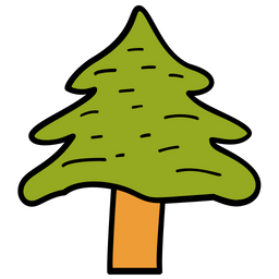 256x256 Conifer Tree Icon Of Doodle Style