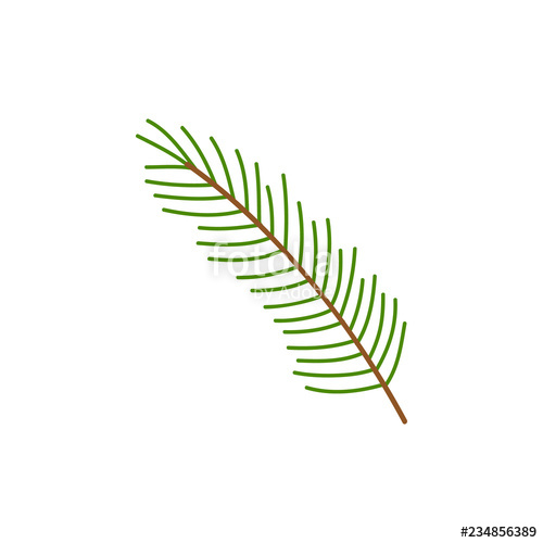 500x500 Christmas Tree Branch Vector Illustration Icon Festive, Seasonal