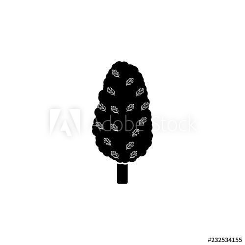 500x500 Tree With Leaves Icon Simple Glyph Vector Of Autumn Set For Ui