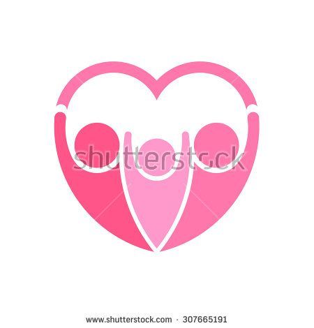 450x470 Pink Family Logo Vector Heart Shape