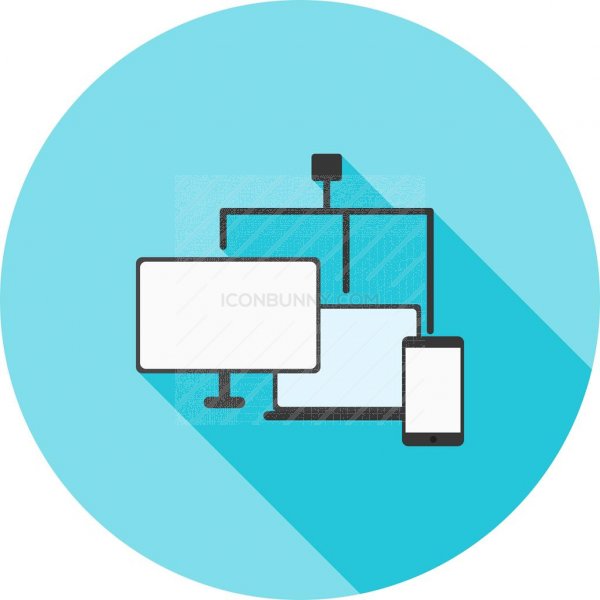 Connected Devices Flat Shadowed Icon 600x600 Connected Devices Flat Shadowed Icon