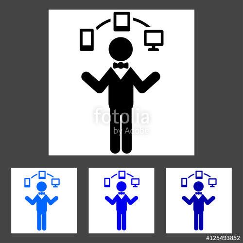 Man Standing With Connected Devices Icon Stock Image And Royalty 500x500 Man Standing With Connected Devices Icon Stock Image And Royalty