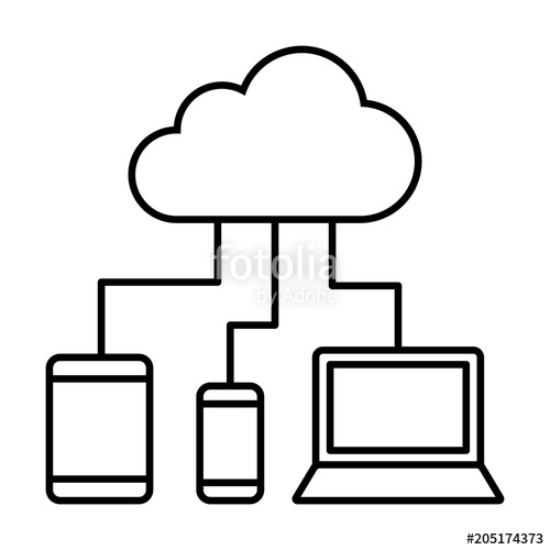 Cloud Connected Devices Network With Tablet, Mobile Phone 500x500 Cloud Connected Devices Network With Tablet, Mobile Phone
