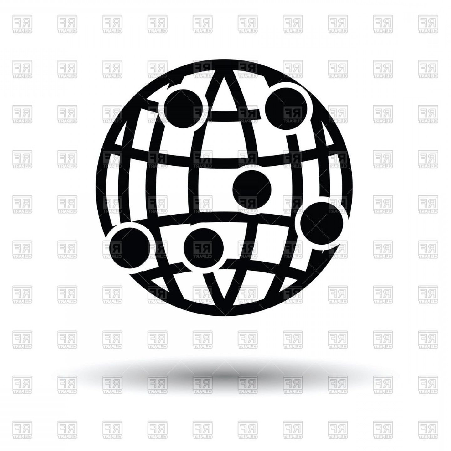 1440x1440 Globe Connection Point Icon Vector Clipart Cqrecords