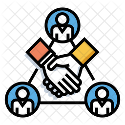 256x256 Social Connection Icon Of Colored Outline Style