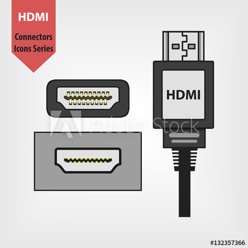 500x500 Hdmi Video Jack, Digital Cable Line Icon The Plug And Connector