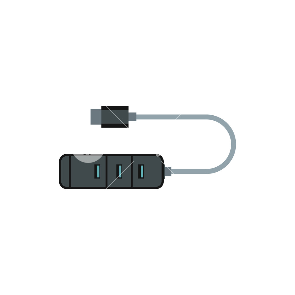1000x1000 Usb Adapter Connectors Icon In Flat Style On A White Background