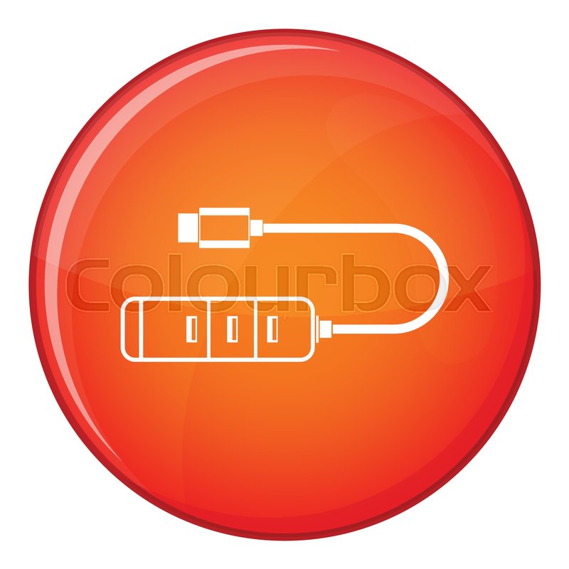 800x800 Usb Adapter Connectors Icon In Red Stock Vector Colourbox