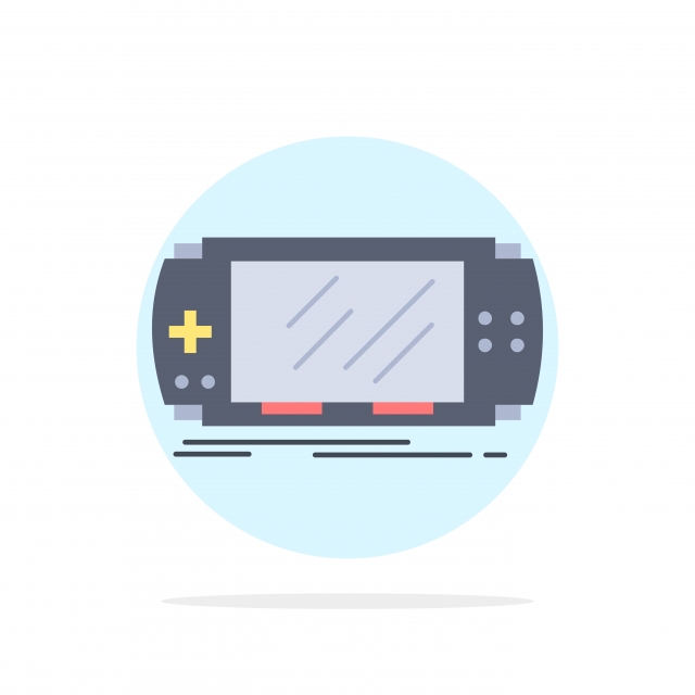 Console Device Game Gaming Psp Flat Color Icon Vector, Background 640x640 Console Device Game Gaming Psp Flat Color Icon Vector, Background