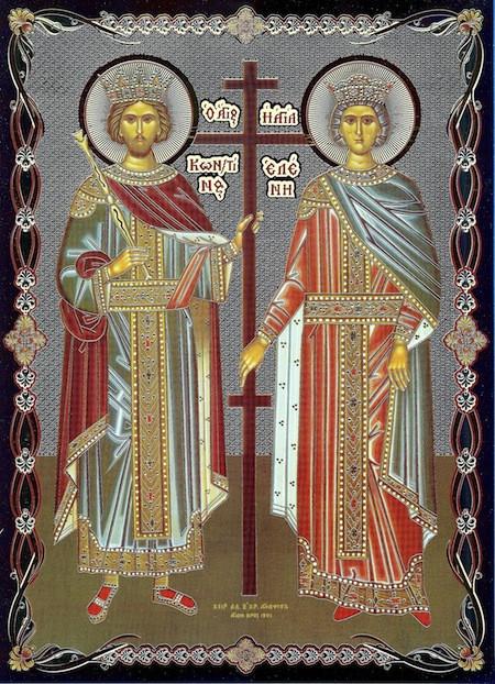 450x622 Greek Orthodox Icon Of Saints Constantine And Helen