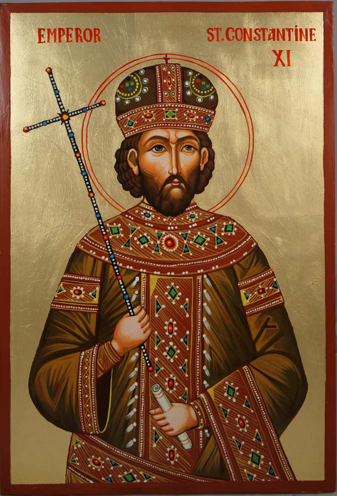 680x1000 Emperor St Constantine Xi Hand Painted Icon