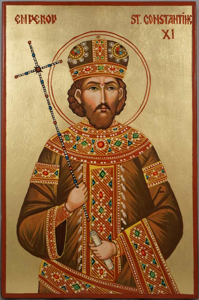 664x1000 Emperor St Constantine Xi Icon Hand Painted Icon