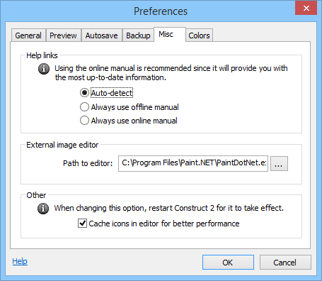 455x396 Preferences Dialog
