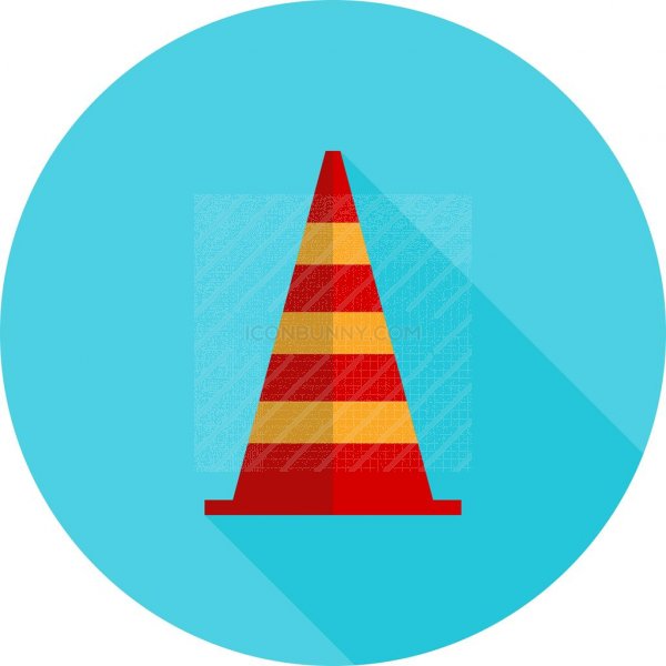 600x600 Construction Cone Flat Shadowed Icon