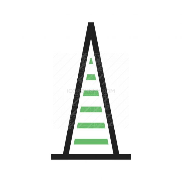 600x600 Construction Cone Line Green Black Icon