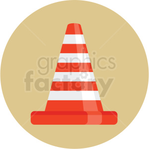 300x300 Construction Cone Icon With Tan Circle Background Clipart Royalty
