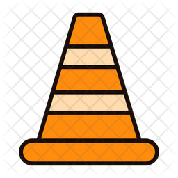 256x256 Cone Icon Of Colored Outline Style