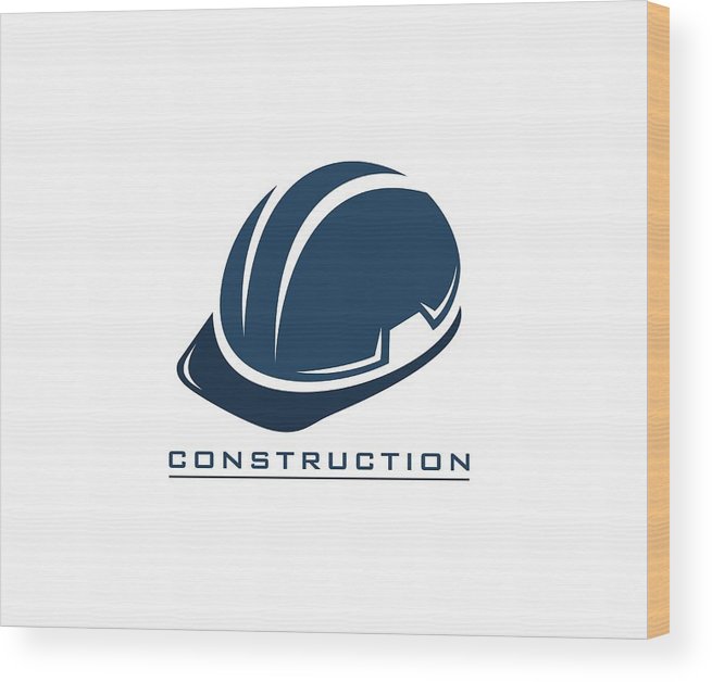 655x628 Construction Helmet Icon Wood Print