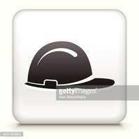 200x200 Royalty Free Vector Icon Button With Construction Helmet Icon