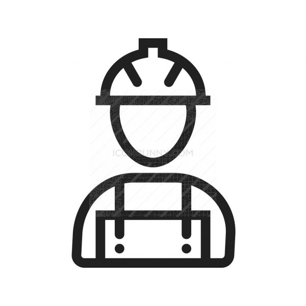 600x600 Construction Worker Line Icon