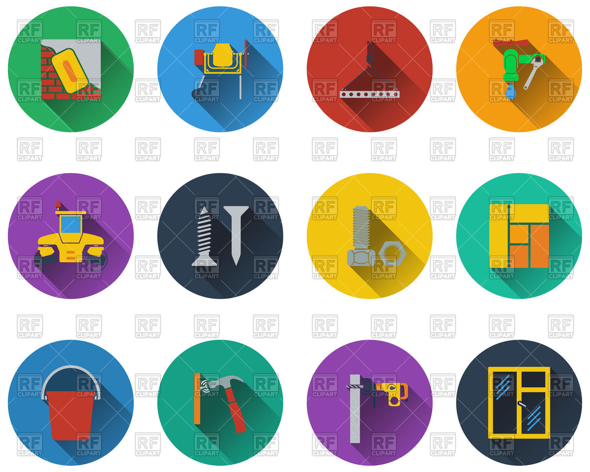 1200x960 Set Of Construction Icons In Flat Design Vector Image Of Icons