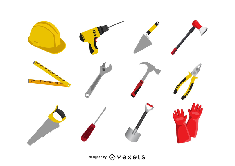 809x570 Construction Tool Icon Set