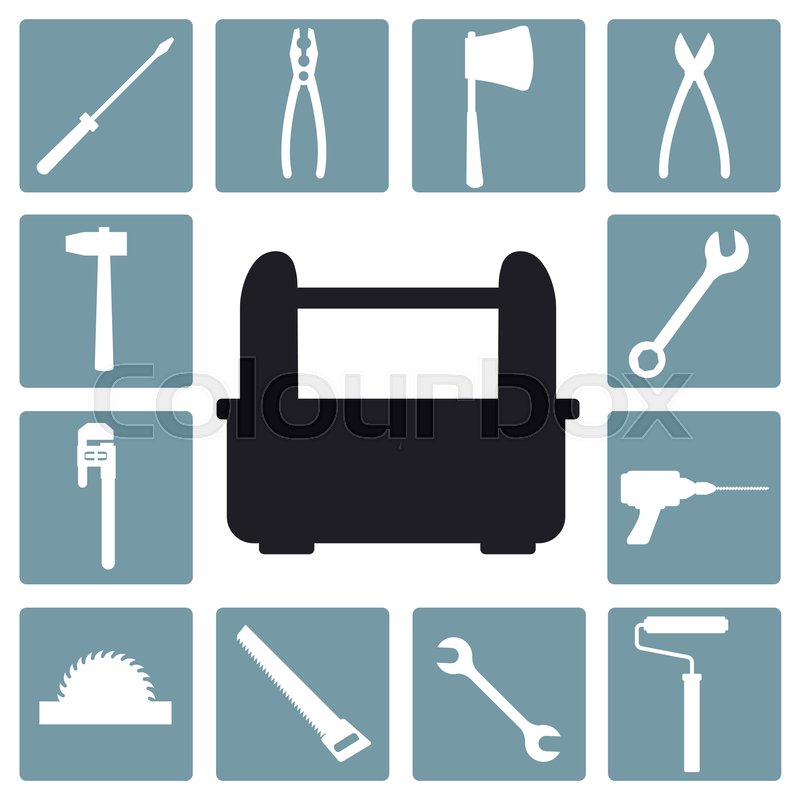 800x800 Construction Tools Icons Set Icon Stock Vector Colourbox