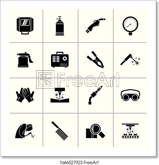 561x581 Free Art Print Of Black Welding And Construction Tools Icons