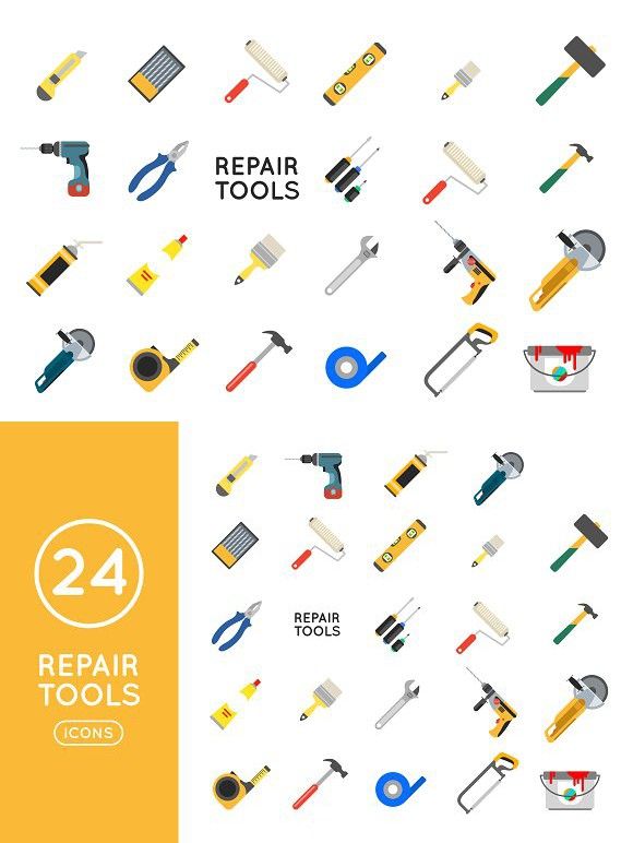 580x772 Repair And Construction Tool Icons Instrument Design