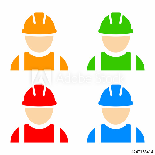 500x500 Construction Worker Icon Set