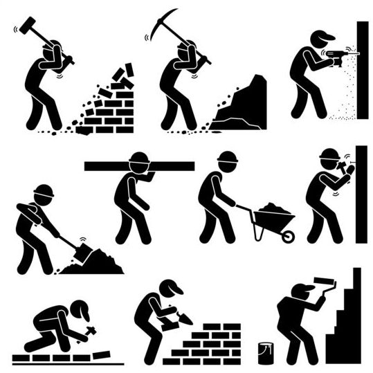 539x539 Construction Worker Icons Set Free Download