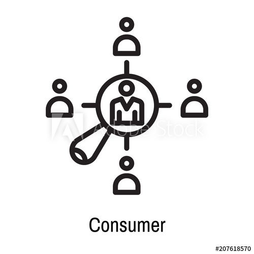 500x500 Consumer Icon Vector Sign And Symbol Isolated On White Background