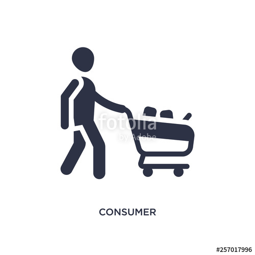 500x500 Consumer Icon On White Background Simple Element Illustration