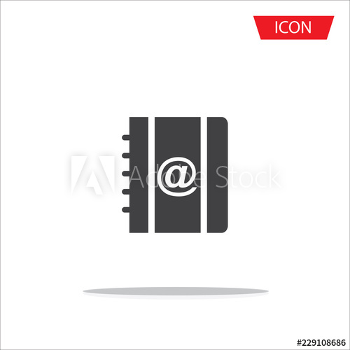 500x500 Address Book Icon Vector, Contact Book Icon Isolated On White