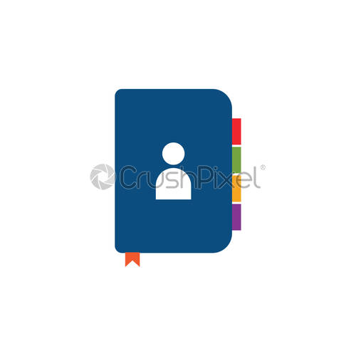 500x500 Contact Book Icon Graphic Design Template Vector, Stock Vector