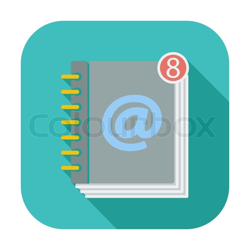 800x800 Contact Book Single Flat Color Icon Stock Vector Colourbox