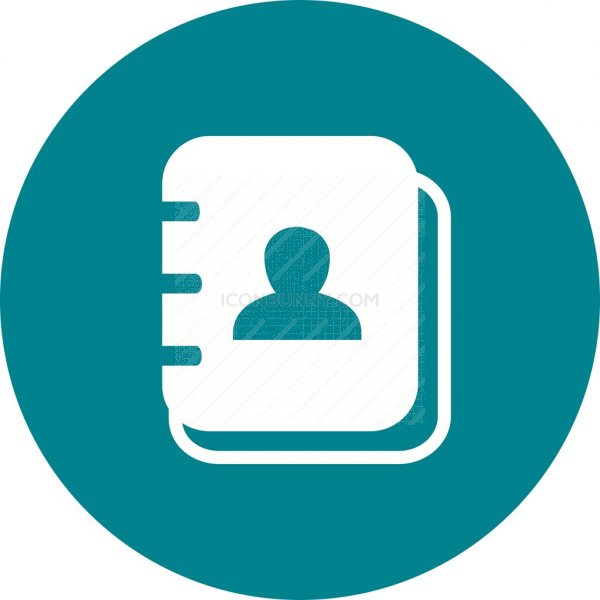 600x600 Address Book Flat Round Icon