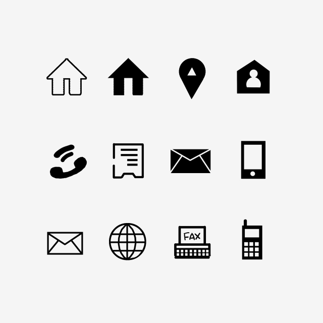 640x640 Black And White Icon Business Card Contact, Black And White Icon