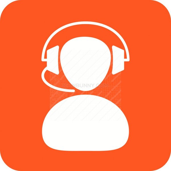 600x600 Call Center Agent Flat Round Corner Icon