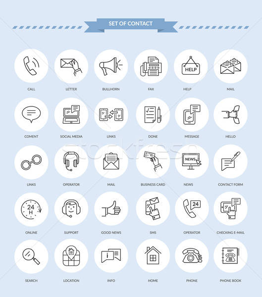 529x600 Contact Icon Set Vector Illustration Robuart