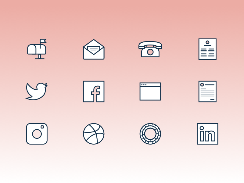 800x600 Contact Me Icon Set