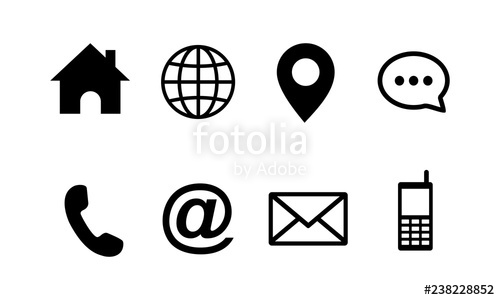 500x300 Contact Us Icons Set For Web Symbol Vector Stock Image