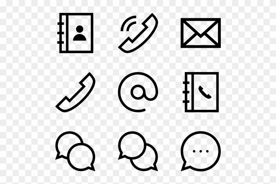 880x585 Flat Contact Icon Set