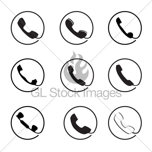 500x500 Retro Phone Icon Set Call Handset Sign Button Contact I Gl