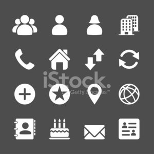 300x300 Website Contact Icon Set, Vector Stock Vectors