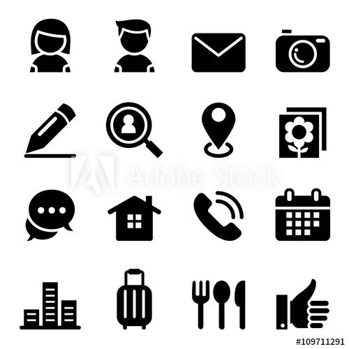 500x500 Contact Icon Set