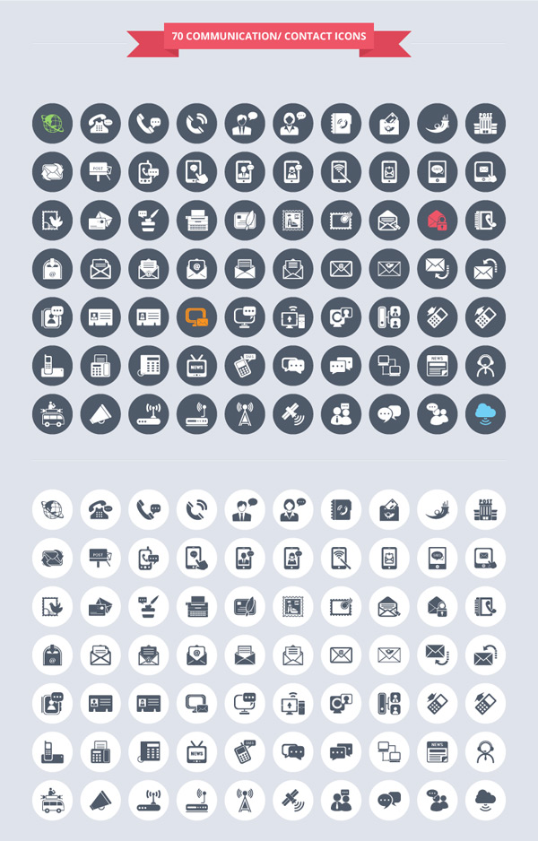 600x938 Communication Contact Icons Set