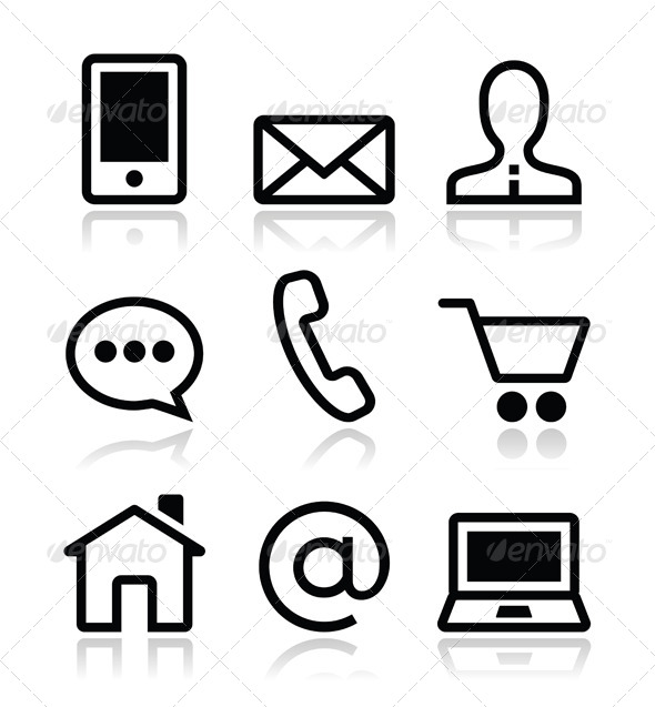 590x637 Contact Icons Vectors From Graphicriver