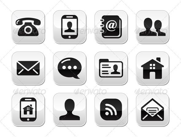 590x448 Glossy Clean Icons For Contact Us